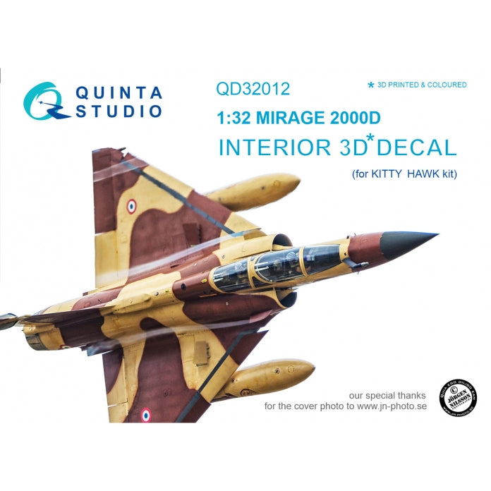 Dassault_Mirage 2000D 3D-Printed coloured Interior on decal paper (designed to be used with Kitty Hawk Models Models and Zimi Model kits)
