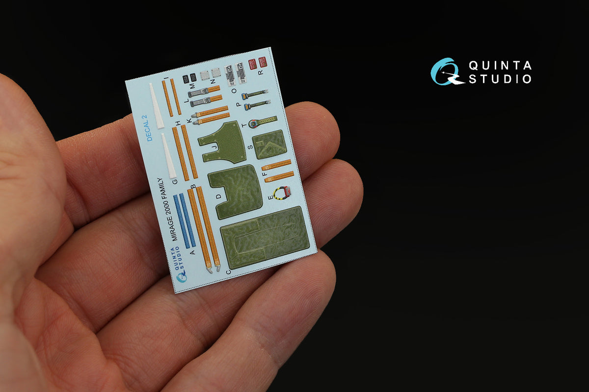 Dassault_Mirage 2000D 3D-Printed coloured Interior on decal paper (designed to be used with Kitty Hawk Models Models and Zimi Model kits)