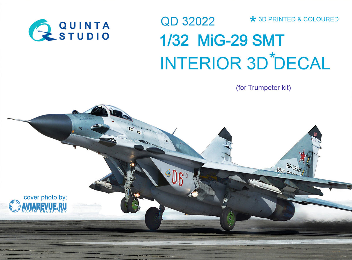 Mikoyan MiG-29SMT 3D-Printed coloured Interior on decal paper (designed to be used with Trumpeter kits)