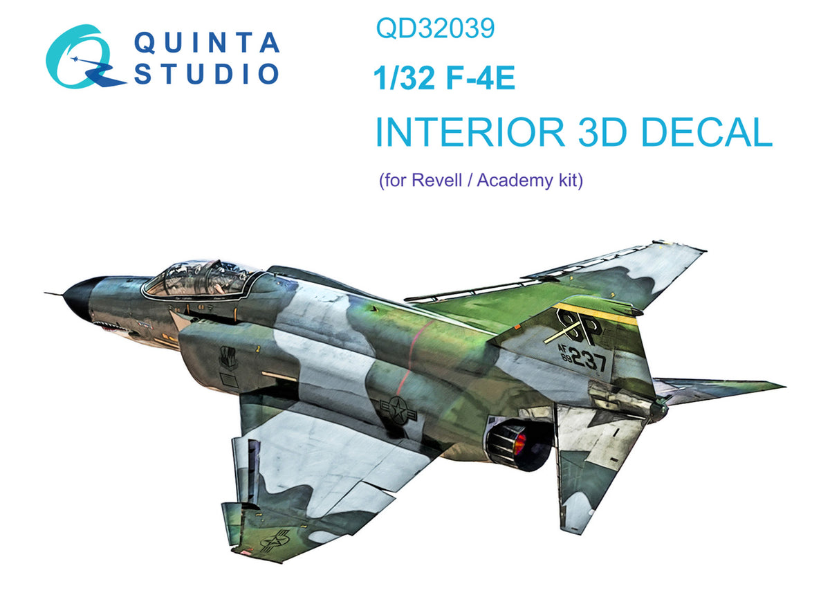 McDonnell F-4J Phantom F-4E 3D-Printed coloured Interior on decal paper (designed to be used with Revell kits)