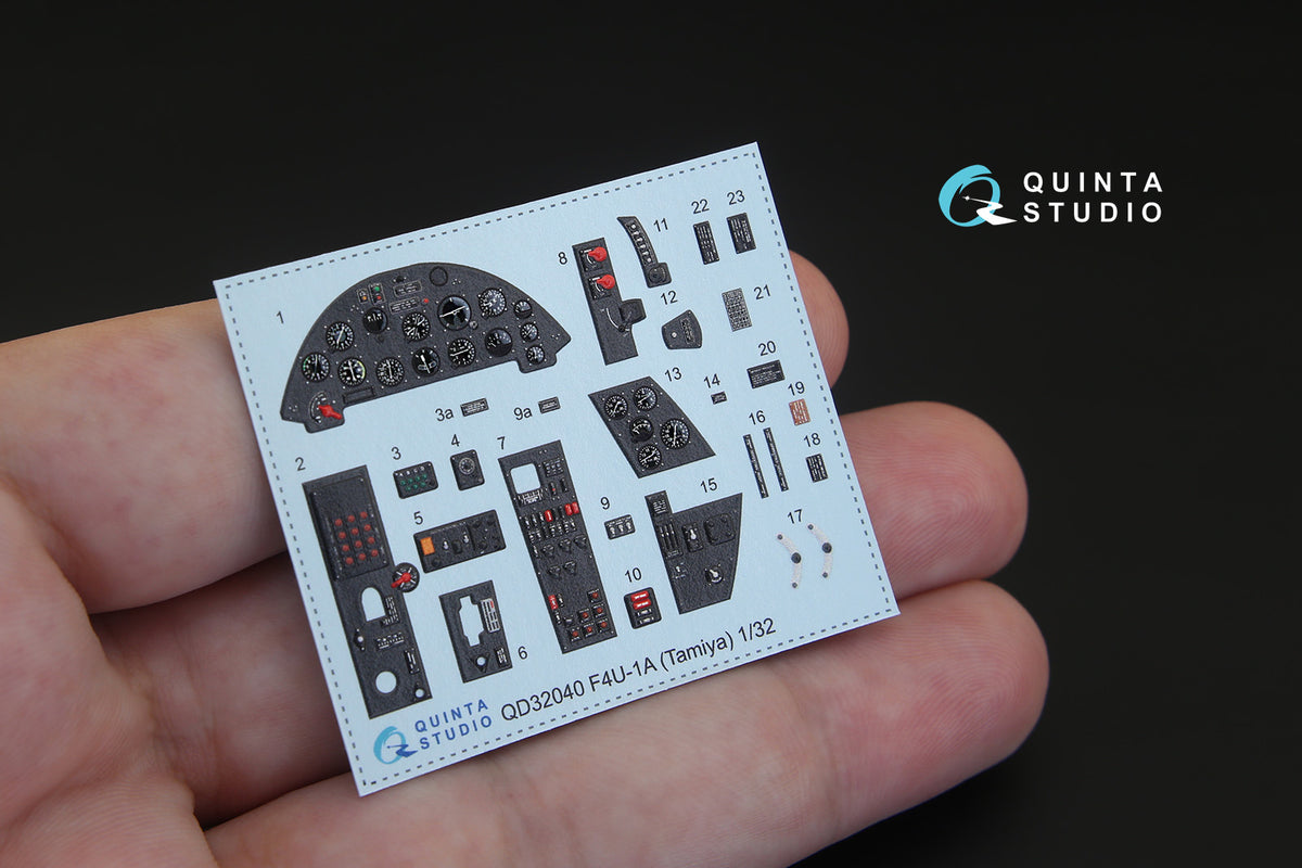 Vought F4U-1A Corsair 3D-Printed coloured Interior on decal paper (designed to be used with Tamiya kits)