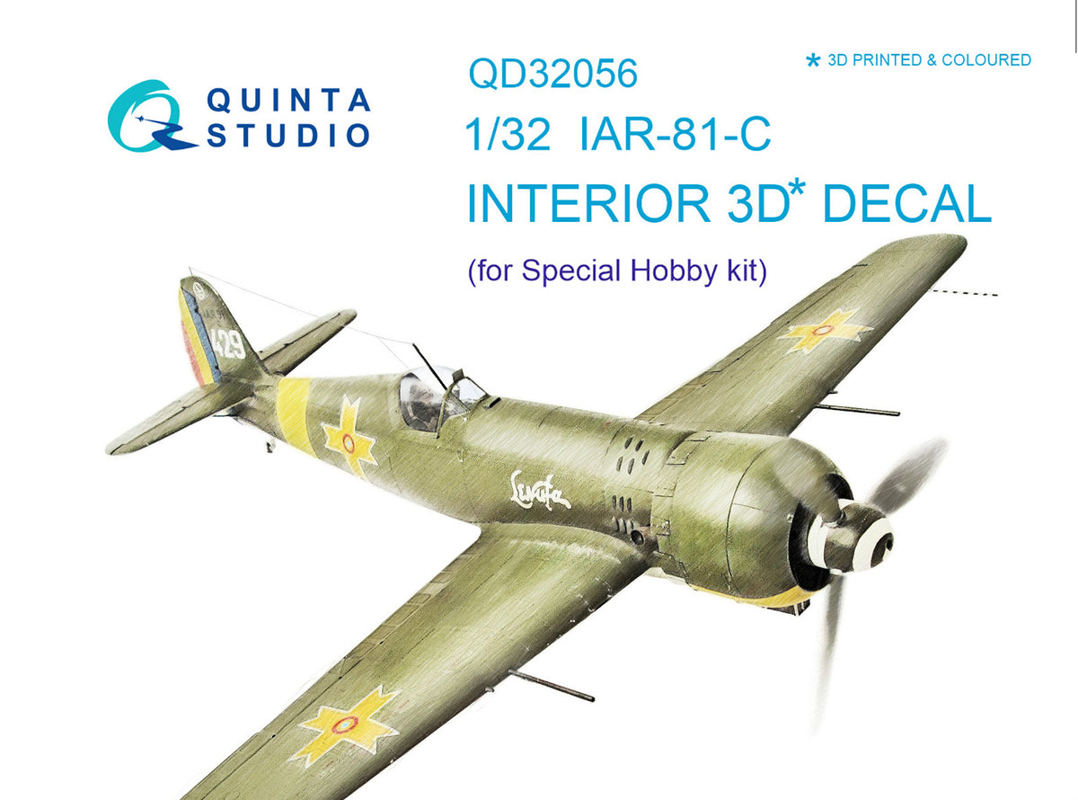 IAR IAR-81C 3D-Printed coloured Interior on decal paper (designed to be used with Special Hobby kits)