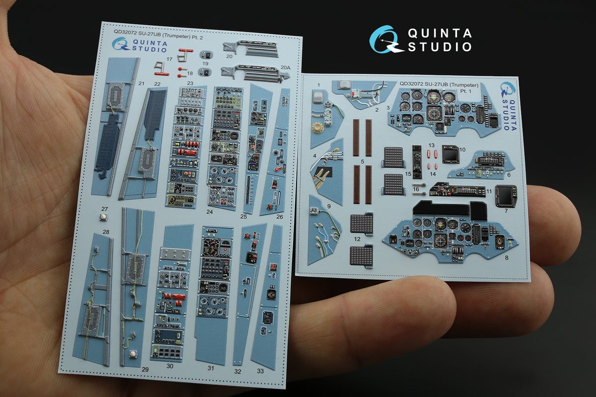Sukhoi Su-27UB 3D-Printed coloured Interior on decal paper (designed to be used with Trumpeter kits)