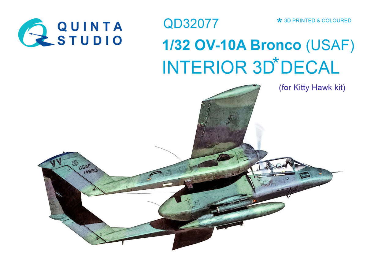 North-American/Rockwell OV-10D Bronco (USAF version) 3D-Printed coloured Interior on decal paper (designed to be used with Kitty Hawk Models Models and Zimi Model kits)