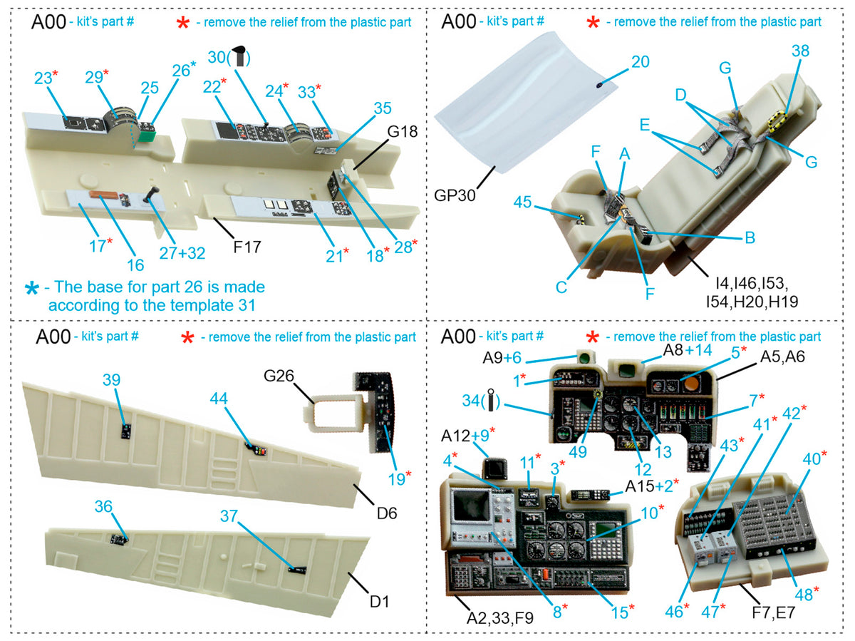 North-American/Rockwell OV-10D Bronco 3D-Printed coloured Interior on decal paper (designed to be used with Kitty Hawk Models Models and Zimi Model kits)