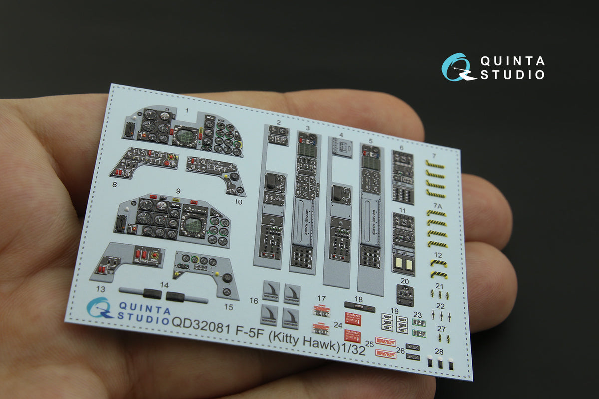 Northrop F-5F 3D-Printed coloured Interior on decal paper (designed to be used with Kitty Hawk Models Models and Zimi Model kits)