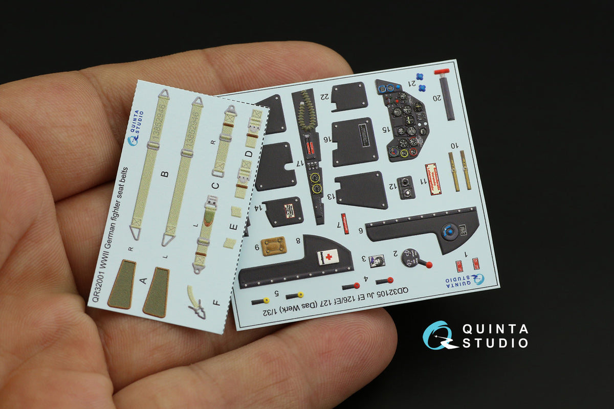 Junkers Ju EF-126 'Elli' / EF-127 'Walli' 3D-Printed coloured Interior on decal paper (designed to be used with Das Werk kits)
