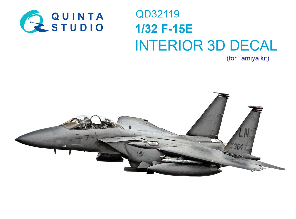 McDonnell F-15E Eagle 3D-Printed coloured Interior on decal paper (designed to be used with Tamiya kits)