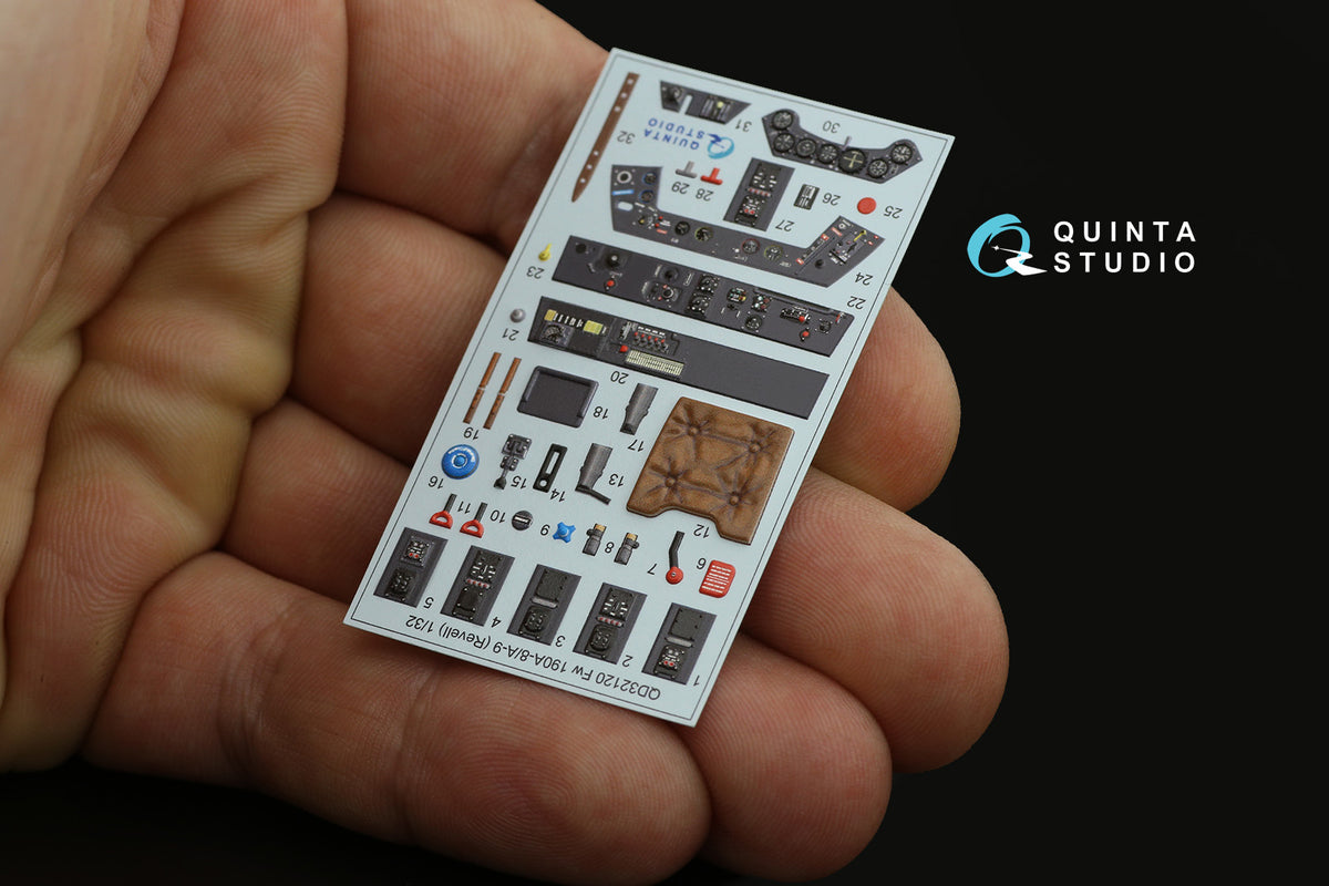 Focke-Wulf Fw-190A-8/A-9 3D-Printed coloured Interior on decal paper (designed to be used with Revell kits)