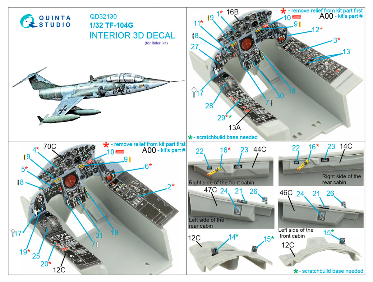Lockheed TF-104G Starfighter (designed to be used with Italeri kits)