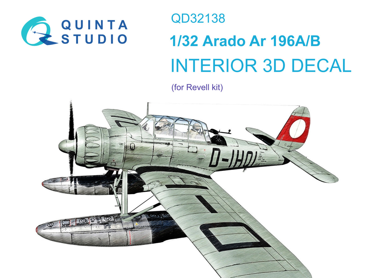 Arado Ar-196A/B 3D-Printed coloured Interior on decal paper (designed to be used with Revell kits)
