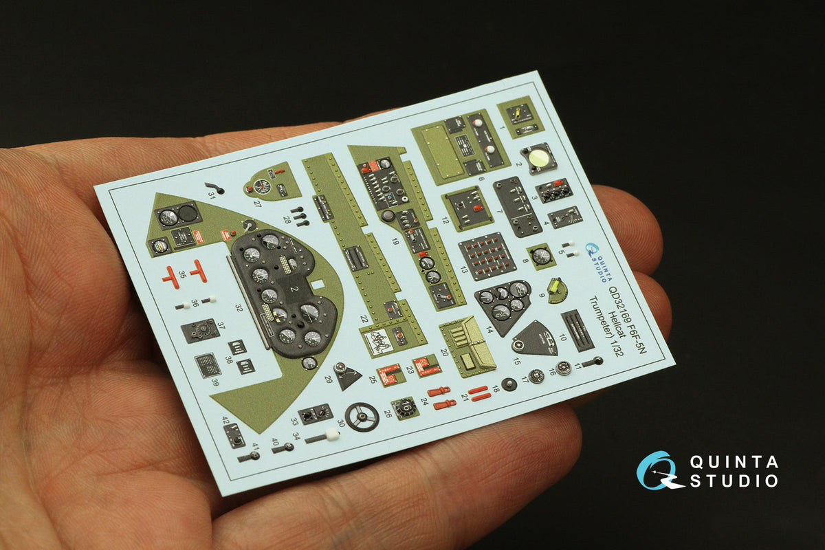 Grumman F6F-5N Hellcat (3D-Printed) & coloured Interior on decal paper(designed to be used with Trumpeter kits)