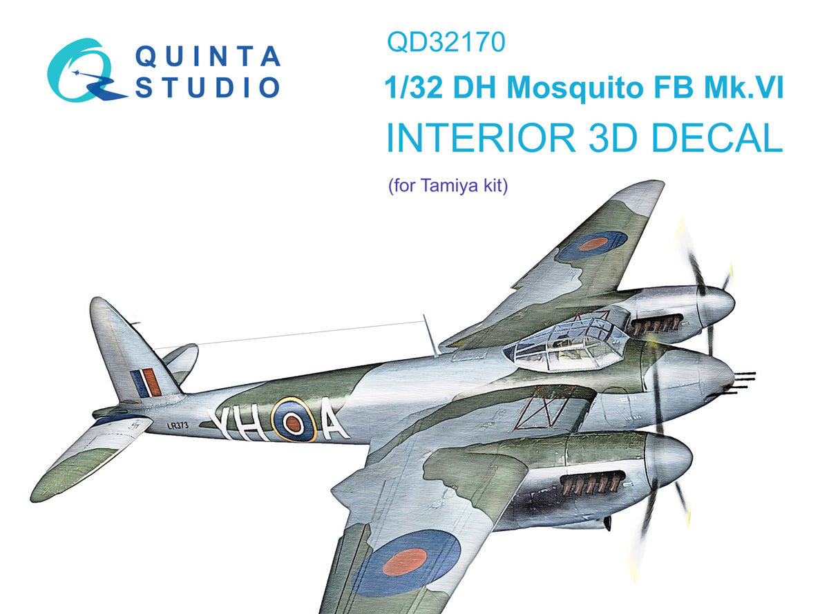 de Havilland Mosquito Mk.VI 3D-Printed coloured Interior on decal paper (designed be used with Tamiya kits)