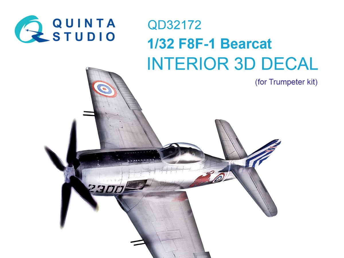 Grumman F8F-1 Bearcat 3D-Printed coloured Interior on decal paper (designed to be used with Trumpeter kits)