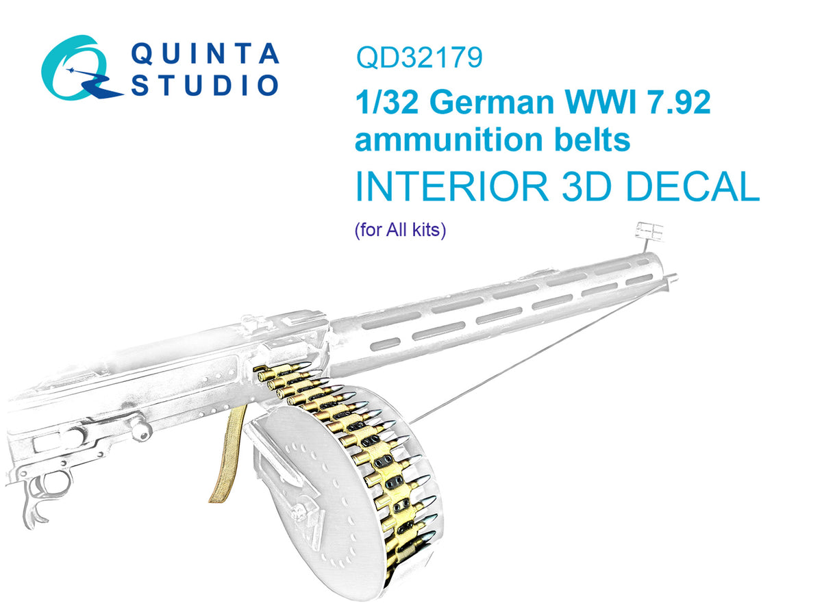 German WWI 7.92 ammunition belts (3D-Printed)(all kits)