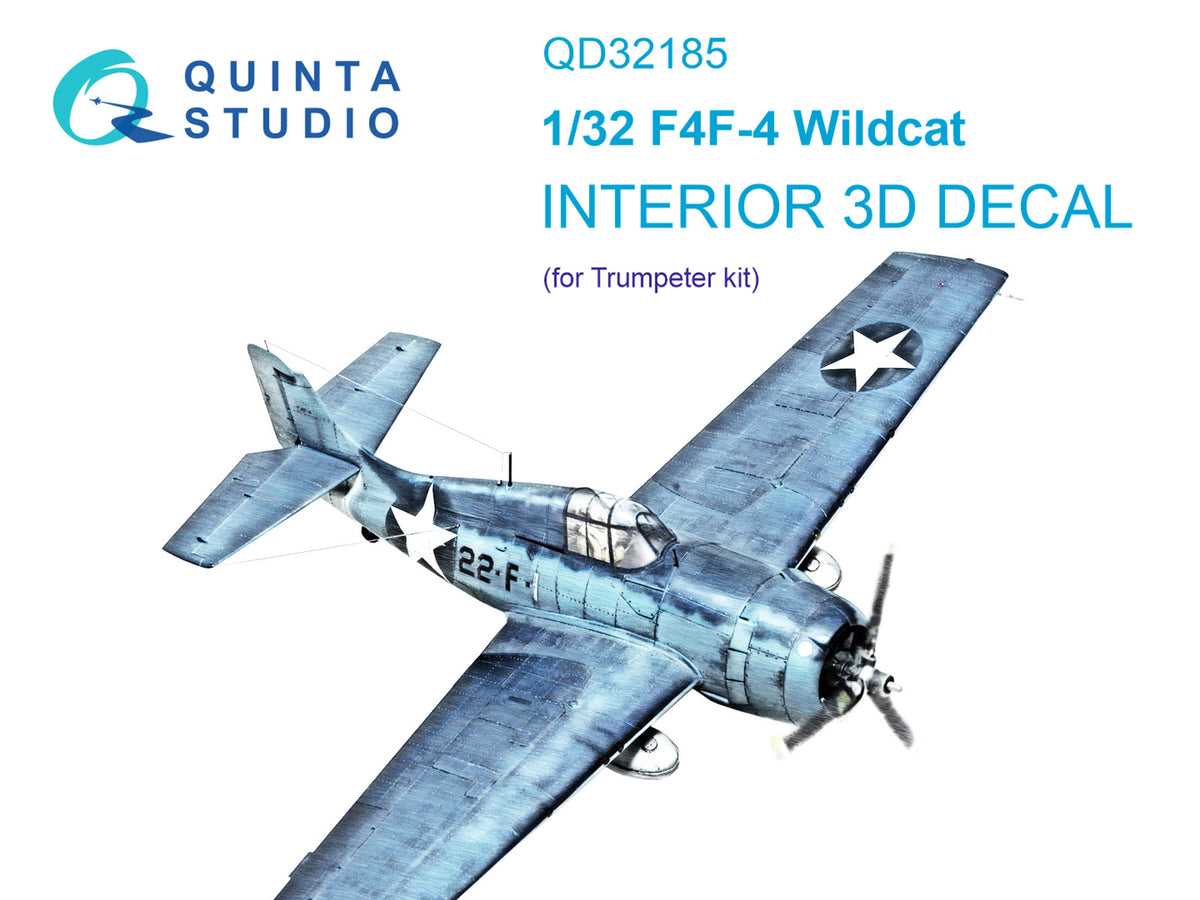 Grumman F4F-4 Wildcat 3D-Printed coloured Interior on decal paper (designed to be used with Trumpeter kits)