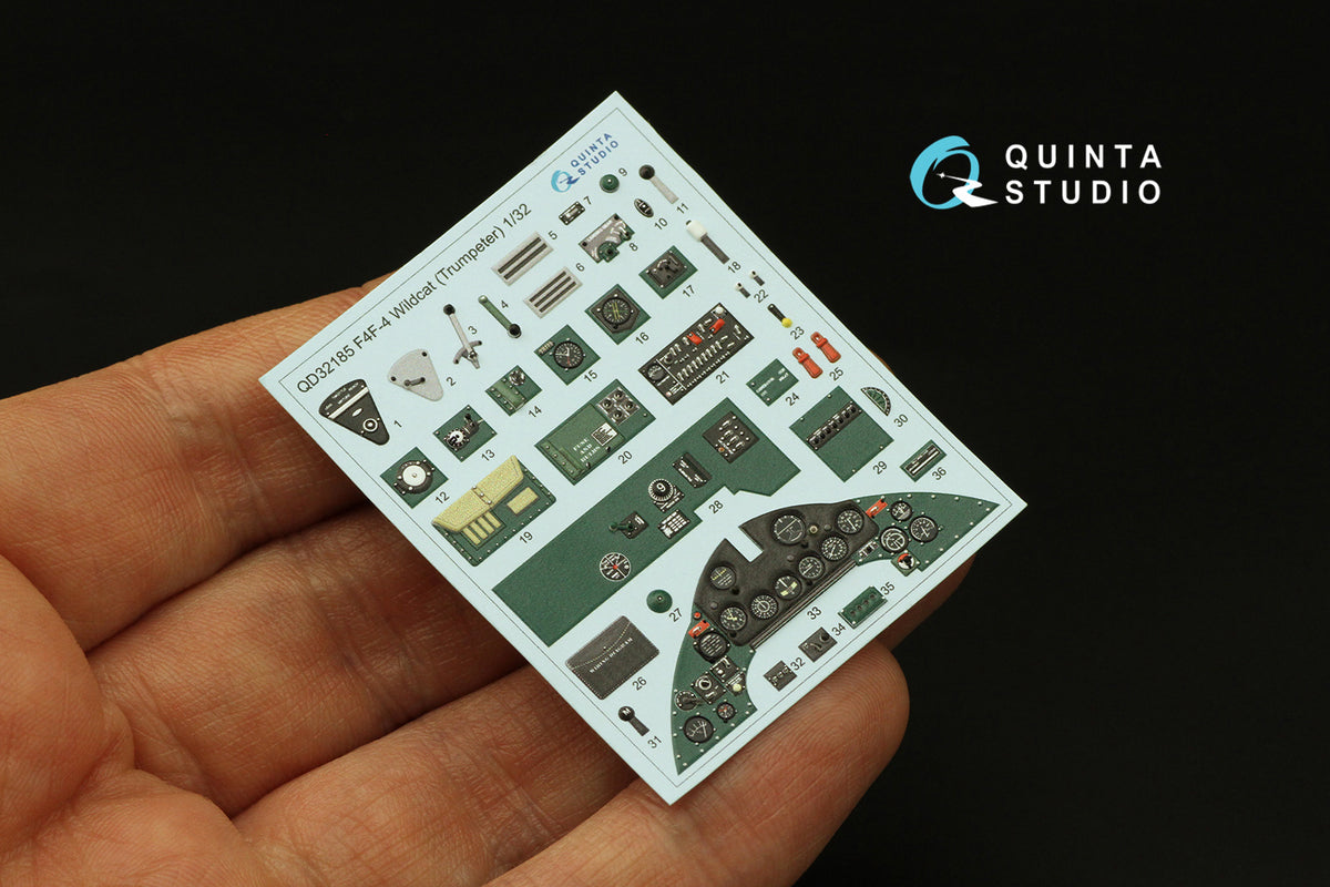 Grumman F4F-4 Wildcat 3D-Printed coloured Interior on decal paper (designed to be used with Trumpeter kits)