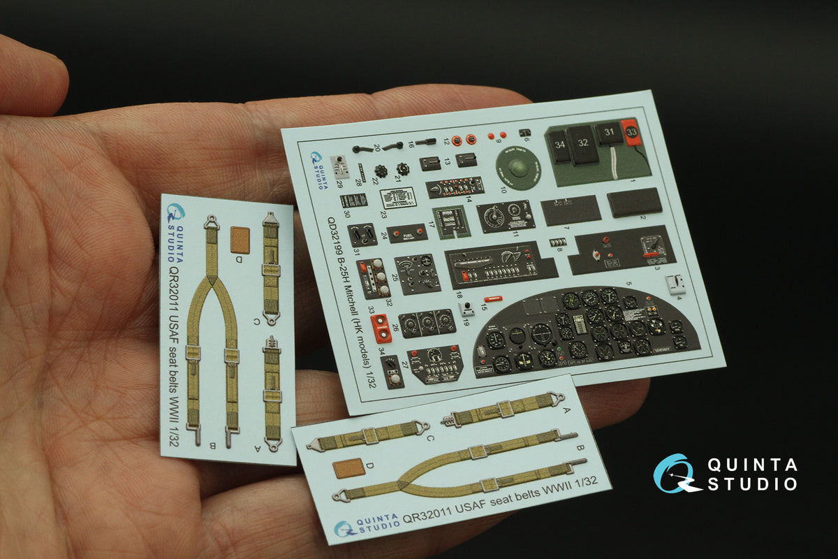 North-American B-25H Mitchell 3D-Printed coloured Interior on decal paper (designed to be used with Hong Kong Models kits)