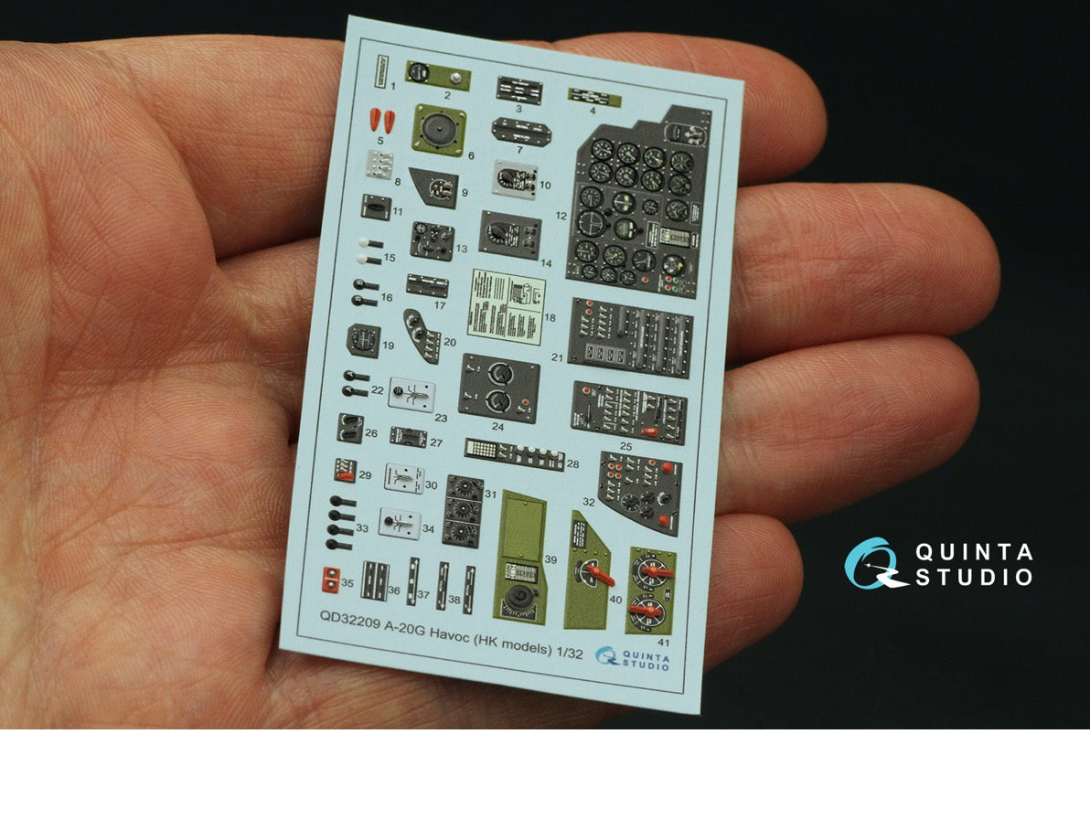 Douglas A-20G Havoc 3D-Printed coloured Interior on decal paper (designed to be used with Hong Kong Models kits)