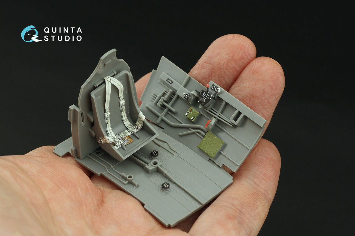 Curtiss P-40N late 3D-Printed coloured Interior on decal paper (designed to be used with Eduard and Hasegawa kits)