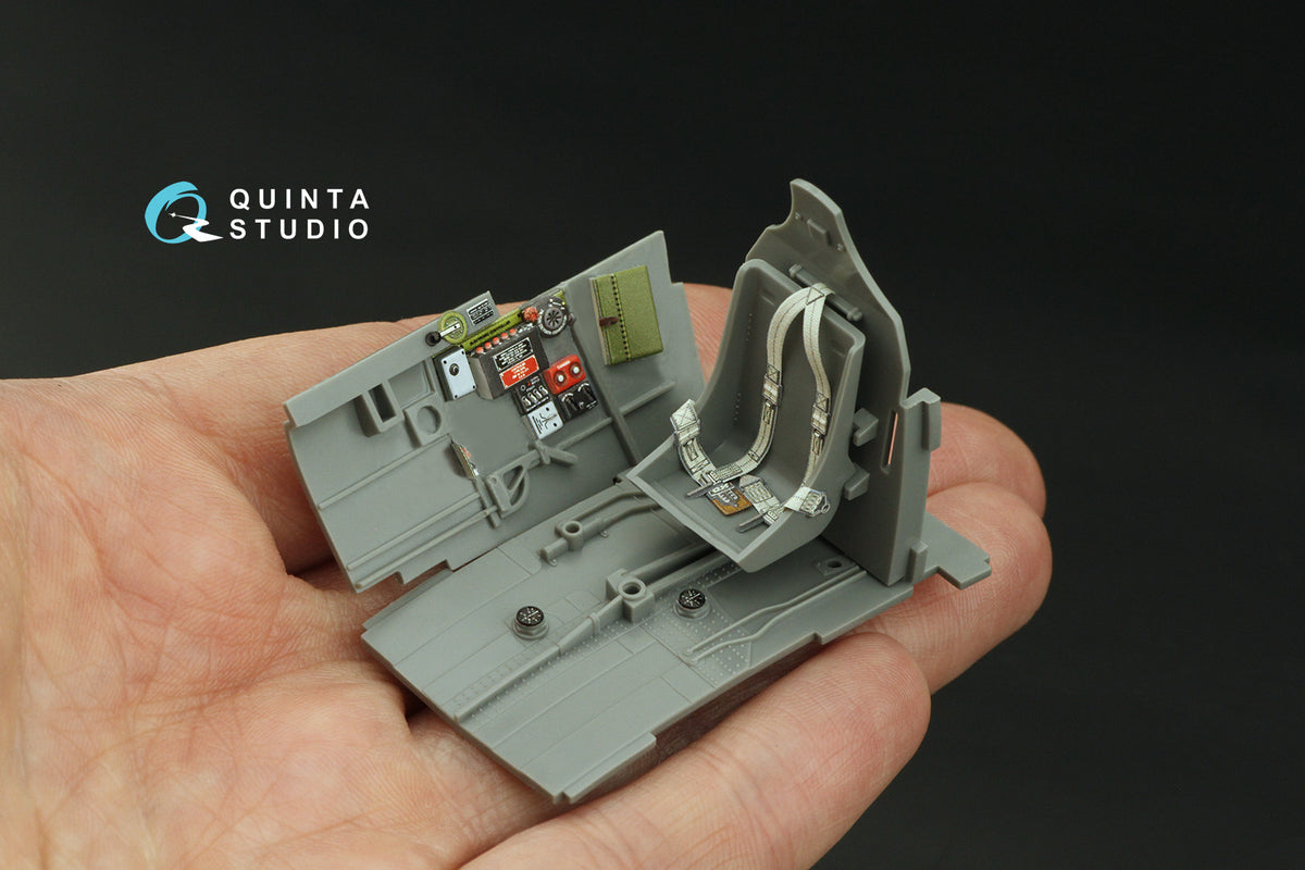 Curtiss P-40N late 3D-Printed coloured Interior on decal paper (designed to be used with Eduard and Hasegawa kits)
