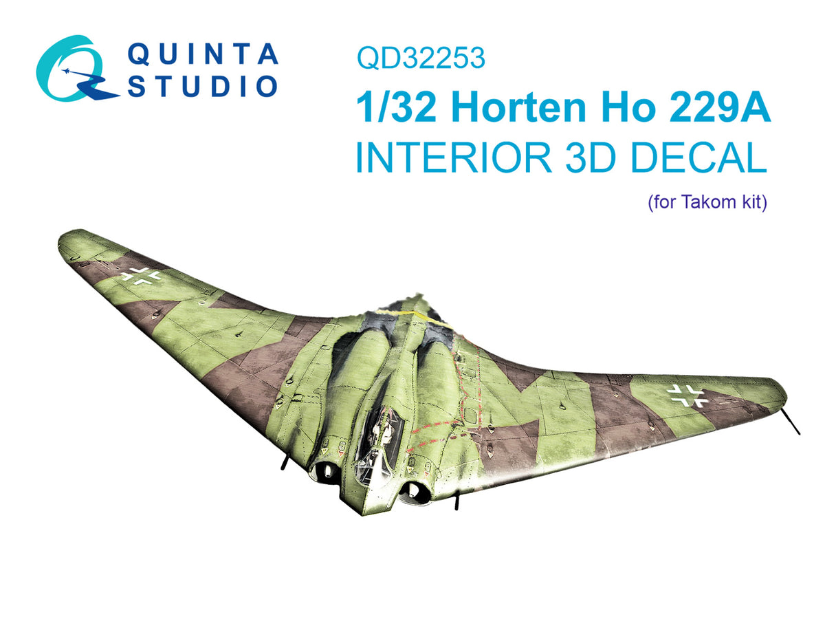 Horten Ho-229A 3D-Printed & coloured Interior on decal paper (designed to be used with Takom Wings kits)