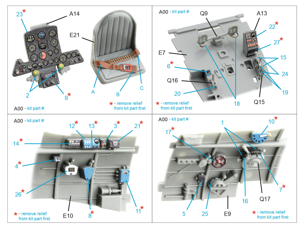 Nakajima Ki-84 Hayate 3D-Printed & coloured Interior on decal paper (designed to be used with Hasegawa kits)