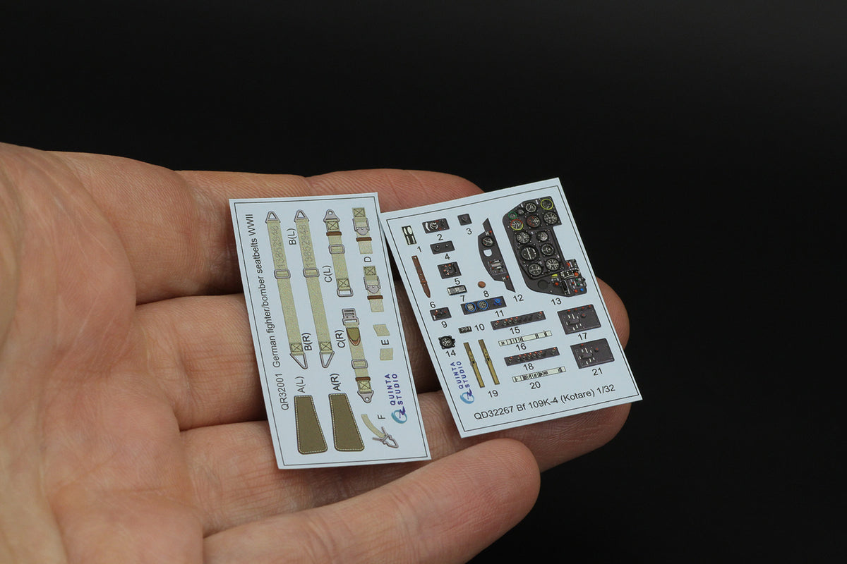 Messerschmitt Bf-109K-4 3D-Printed & coloured Interior on decal paper (designed to be used with Kotare kits)