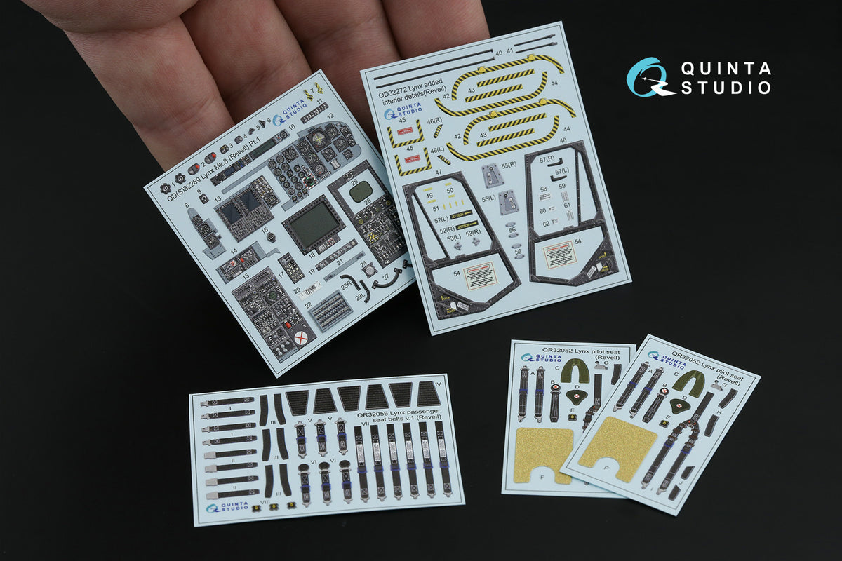 Westland Lynx Mk.8 3D-Printed & coloured Interior on decal paper (designed to be used with Revell kits)