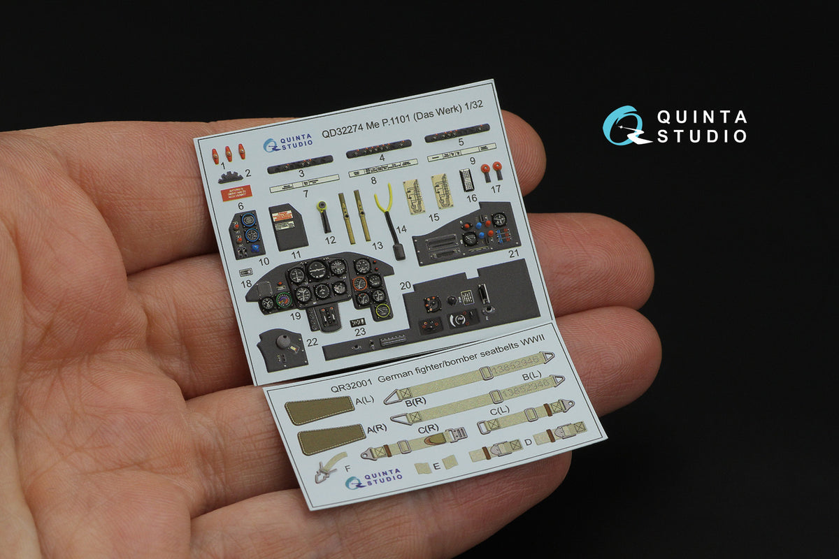 Messerschmitt P.1101 3D-Printed & coloured Interior on decal paper (designed to be used with Das Werk kits)