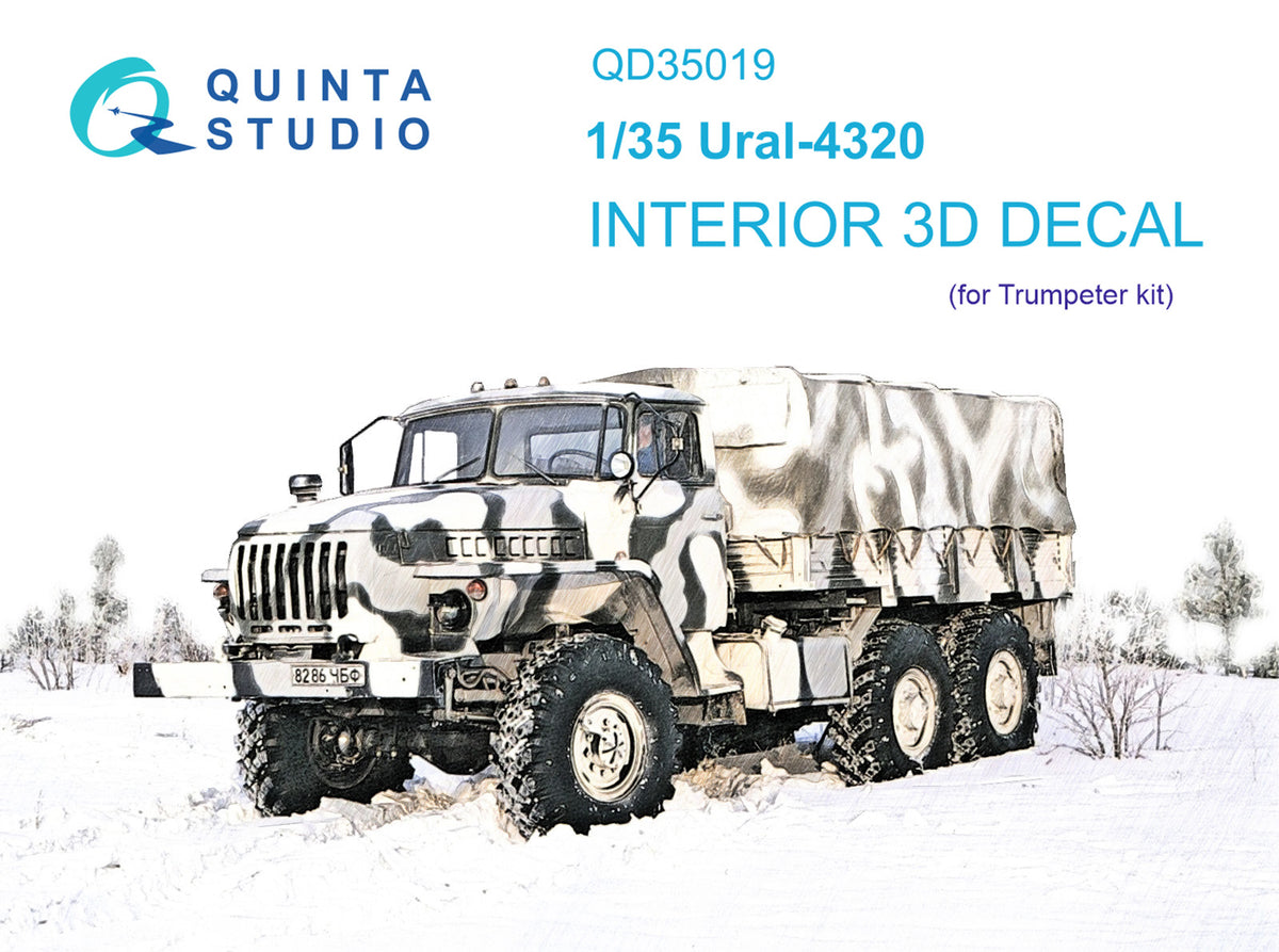 Ural-4320 3D-Printed coloured Interior on decal paper (designed to be used with Trumpeter kits)