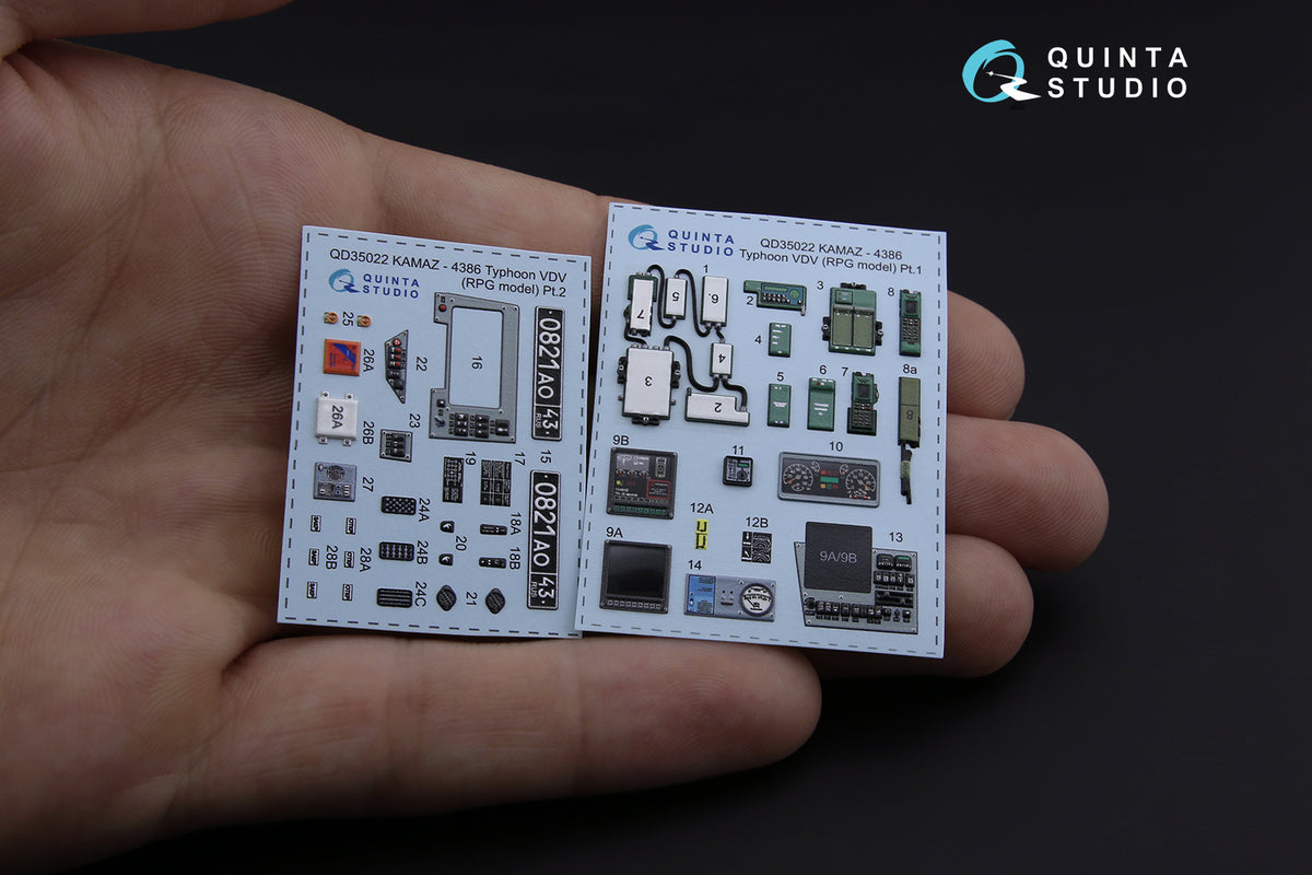 KAMAZ K-4386 Typhoon VDV family 3D-Printed coloured Interior on decal paper (designed to be used with RPG-Model kits)