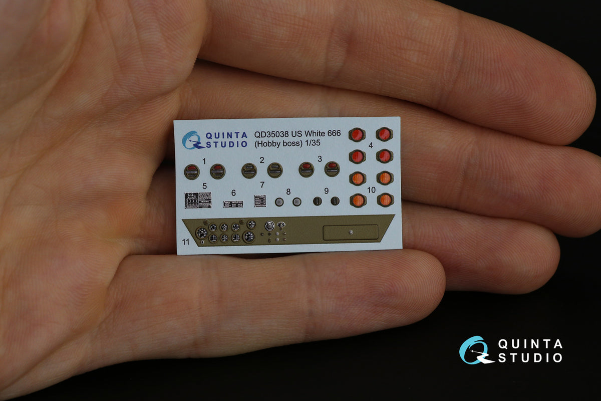 US White 666 3D-Printed coloured Interior on decal paper (designed to be used with Hobby Boss kits)