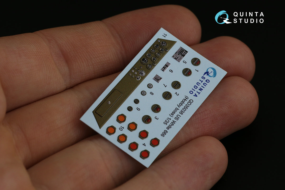 US White 666 3D-Printed coloured Interior on decal paper (designed to be used with Hobby Boss kits)