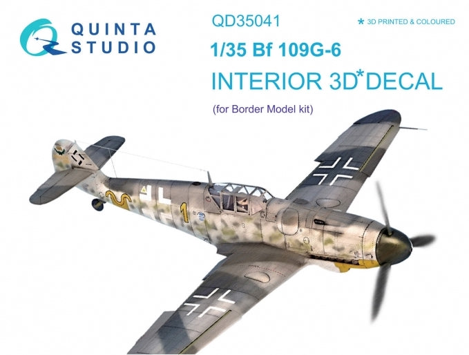 Messerschmitt Bf-109G-6 3D-Printed coloured Interior on decal paper (designed to be used with Border Model kits)