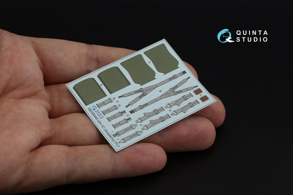Bell UH-1C 3D-Printed coloured Interior on decal paper (designed to be used with Academy and Revell kits)