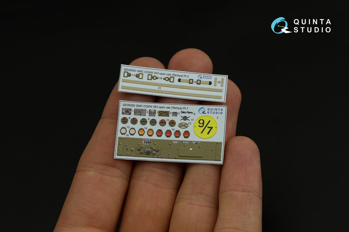 GMC CCKW 353 (designed to be used with open cab kits) 3D-Printed coloured Interior on decal paper (designed to be used with Tamiya kits)