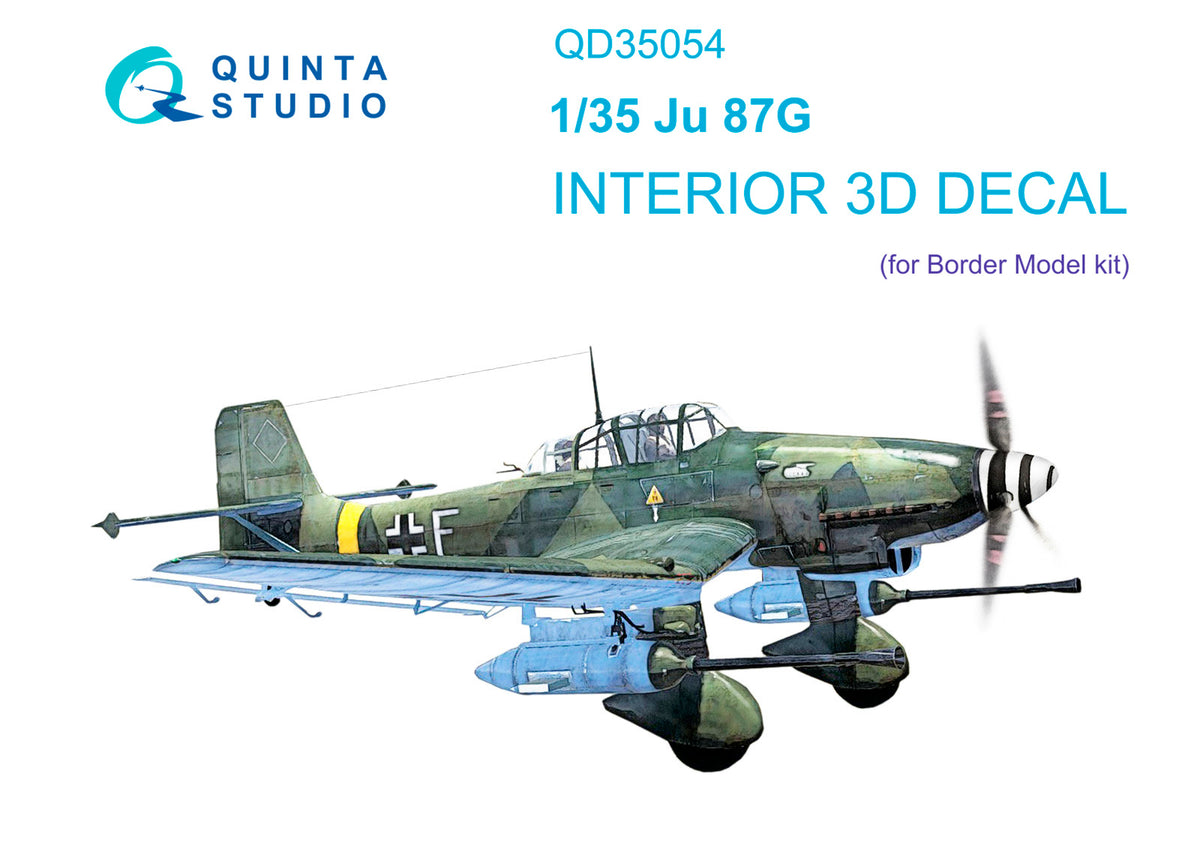 Junkers Ju-87G 'Stuka' 3D-Printed coloured Interior on decal paper (designed to be used with Border Model kits)