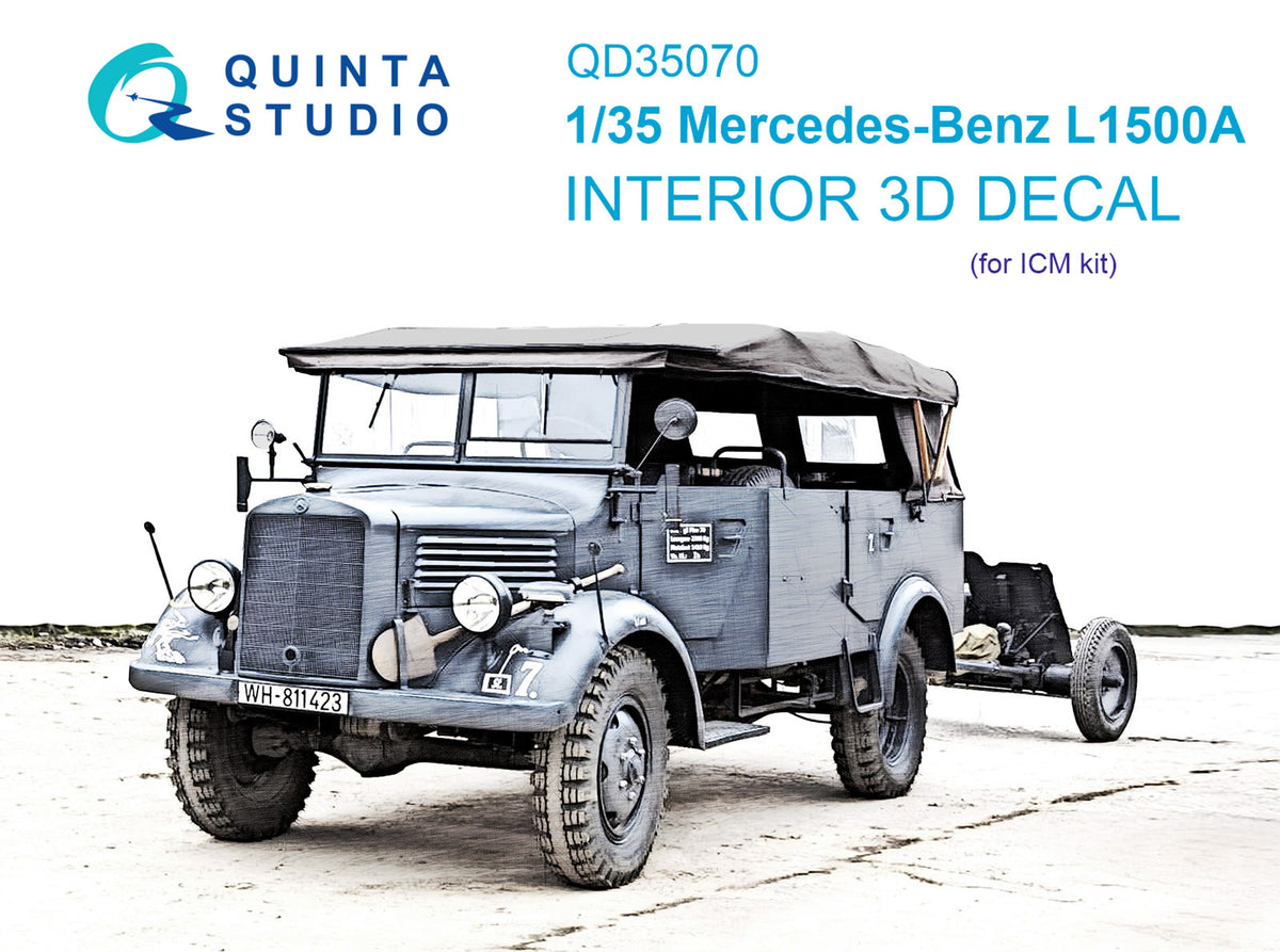 Mercedes-Benz L1500A 3D-Printed coloured Interior on decal paper (designed to be used with ICM UA UK kits)