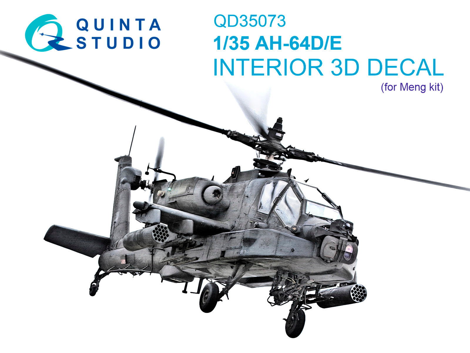 Boeing/Hughes AH-64D/E (3D-Printed) & coloured Interior on decal paper QD35073
