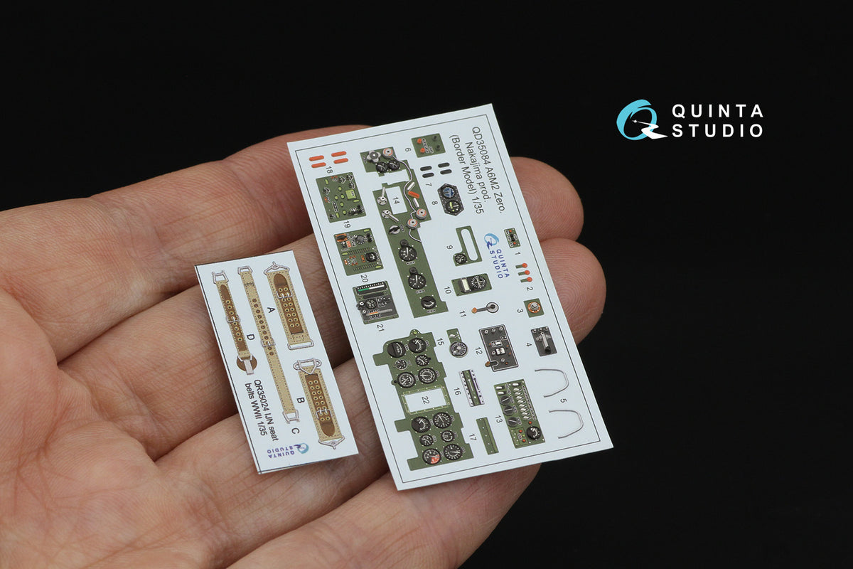 Nakajima A6M2 Zero (Nakajima Prod.) 3D-Printed & coloured Interior on decal paper(designed to be used with Border Model kits)