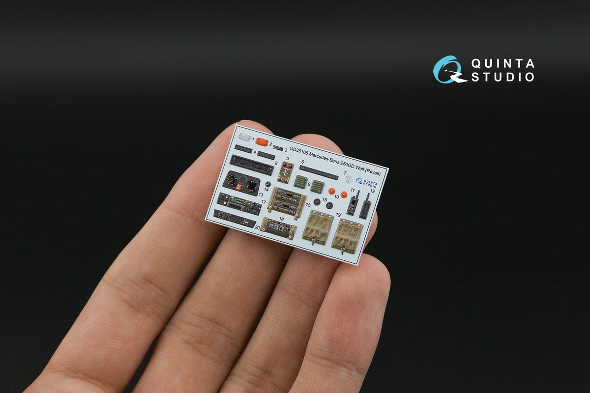 Mercedes-Benz 250GD Wolf 3D-Printed coloured Interior on decal paper (designed to be used with Revell kits)