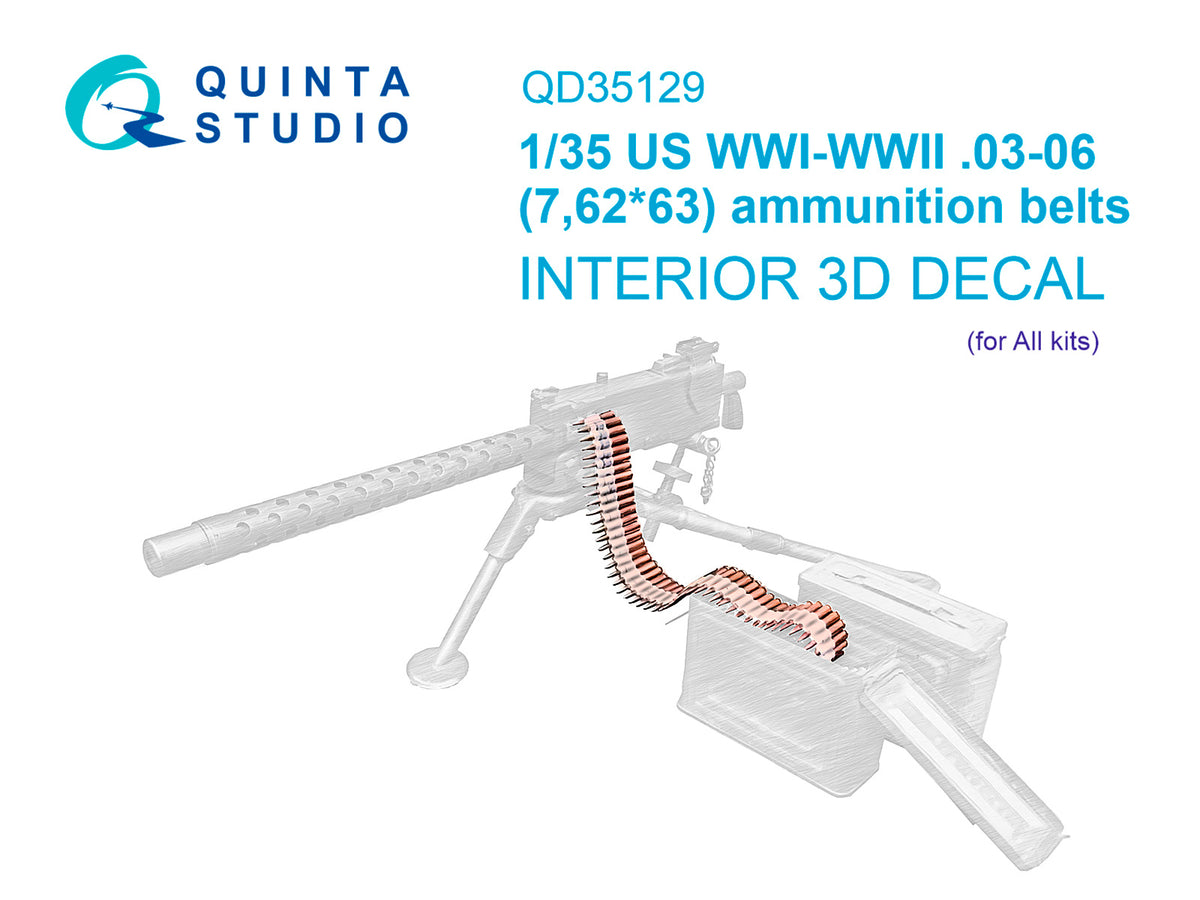 US WWI-WWII .03-06 ammunition belts (3D-Printed)(all kits)
