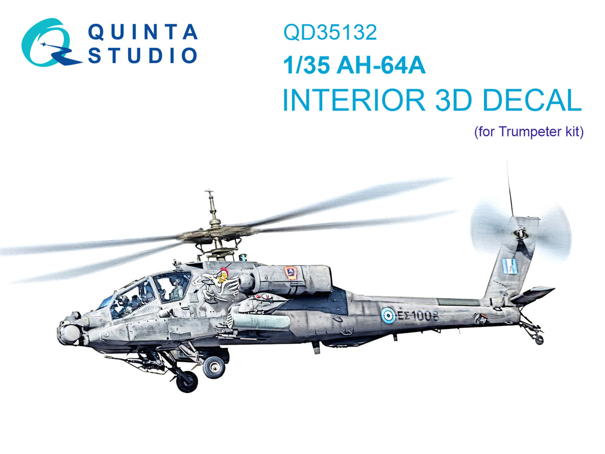 Bell/Boeing AH-64A 3D-Printed coloured Interior on decal paper (designed to be used with Trumpeter kits)