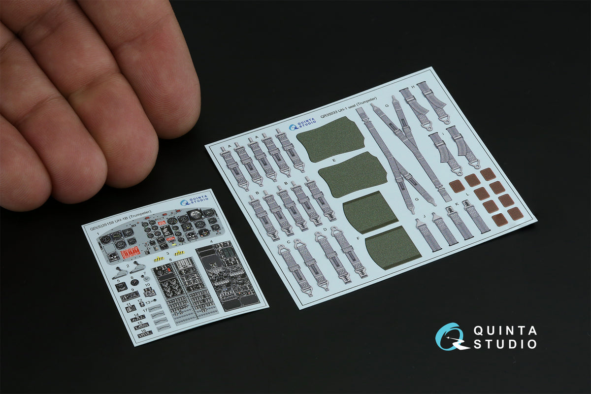 Bell UH-1B 3D-Printed & coloured Interior on decal paper (designed to be used with Trumpeter kits)