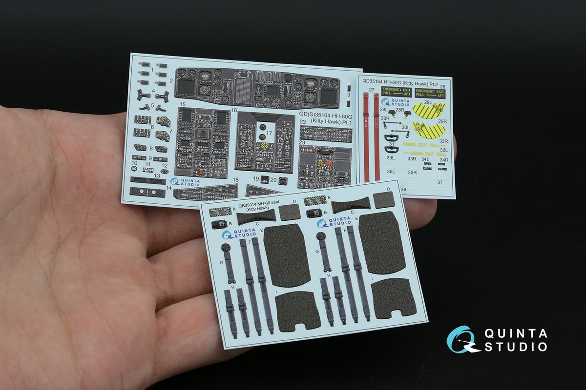 Sikorsky HH-60G Pave Hawk 3D-Printed & coloured Interior on decal paper (designed to be used with Kitty Hawk Models kits)