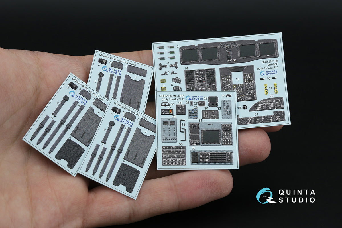 Sikorsky MH-60R Seahawk 3D-Printed & coloured Interior on decal paper (designed to be used with Kitty Hawk Models kits)