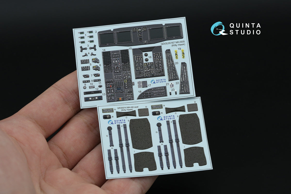 Sikorsky MH-60S Knighthawk 3D-Printed & coloured Interior on decal paper (designed to be used with Kitty Hawk Models kits)