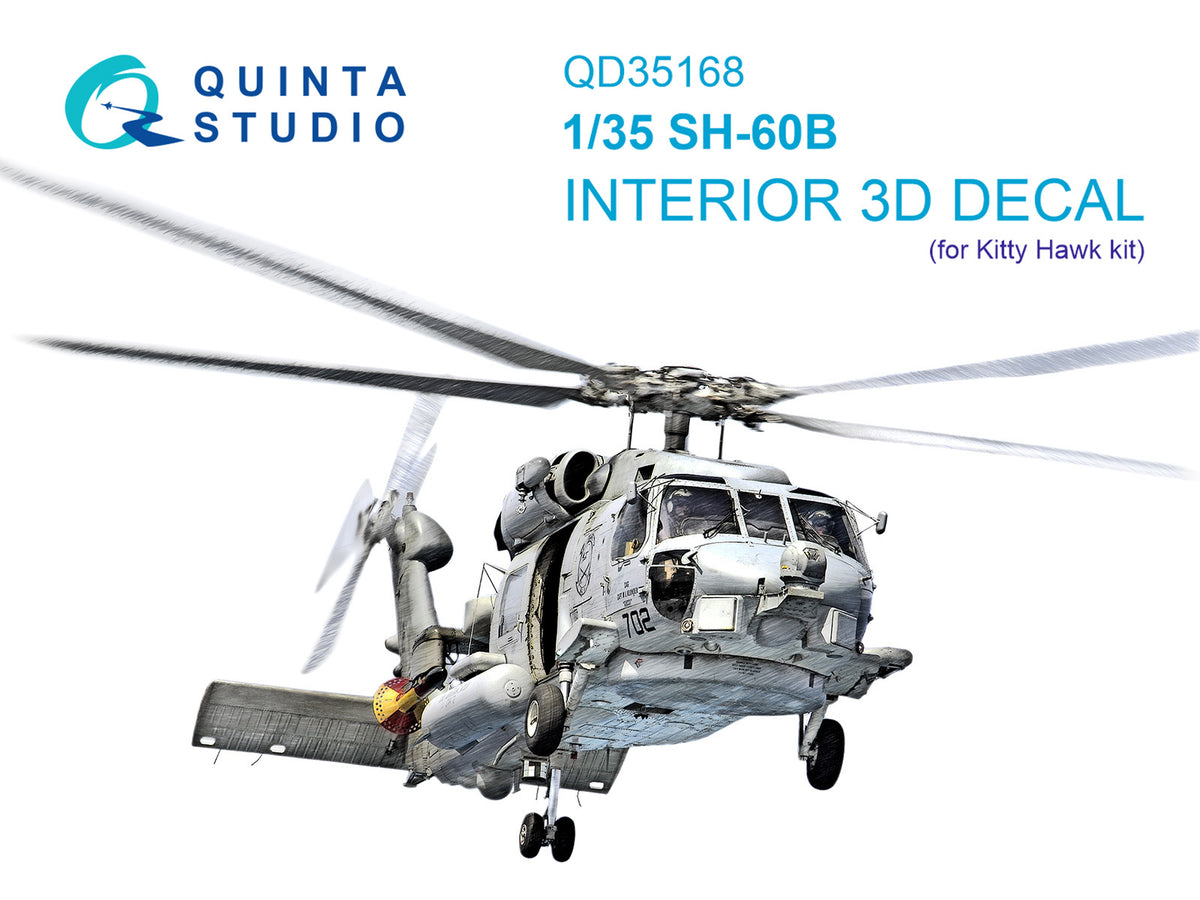 Sikorsky SH-60B Seahawk 3D-Printed & coloured Interior on decal paper (designed to be used with Kitty Hawk Models kits)