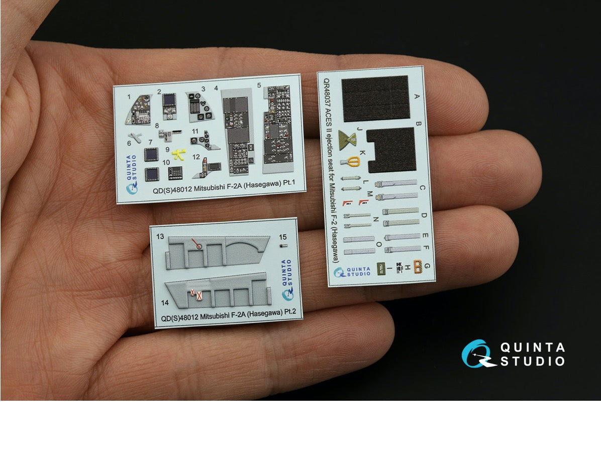 Mitsubishi F-2A 3D-Printed coloured Interior on decal paper (designed to be used with Hasegawa kits)
